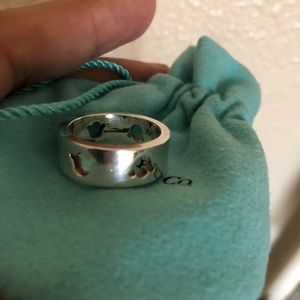 Tiffany &Co tulip flower cutout stencil ring Sz 9
